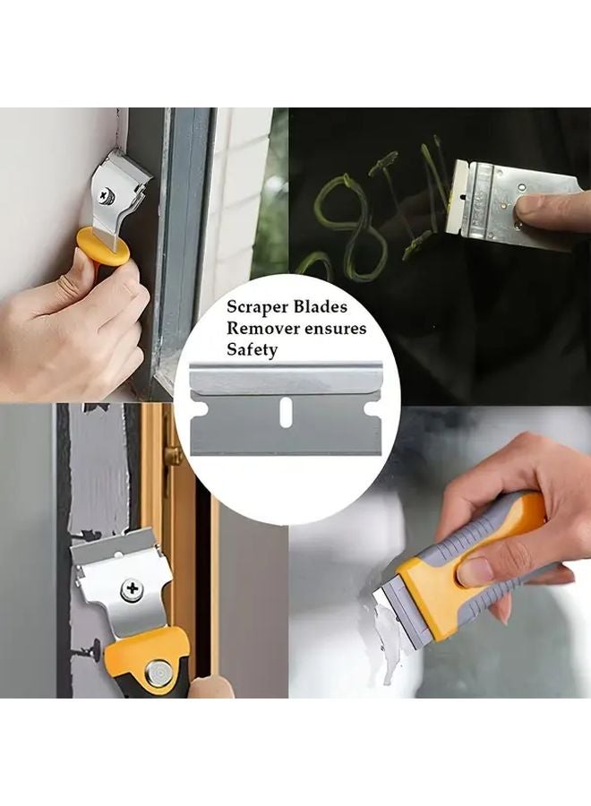 100 Pcs Heavy Duty Stainless Steel Scraper Blades Multi Surface Cleaning Tool - Image 5